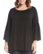 Karen Kane Plus Bell Sleeve Tunic Top