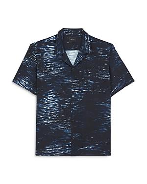 The Kooples Midnight Waves Print Regular Fit Camp Shirt
