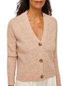Whistles Rib Textured Wool Mix Cardigan