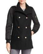 Vince Camuto Mixed Media Double-breasted Coat