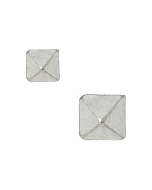 Allsaints Pyramid Stud Earrings In Sterling Silver