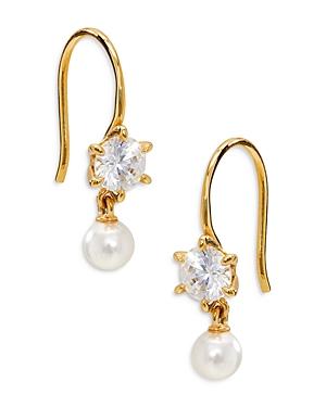 Nadri Synthetic Pearl & Cubic Zirconia Drop Earrings
