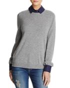 Joie Bahiti Wool & Cashmere Faux Shirt Underlay Sweater