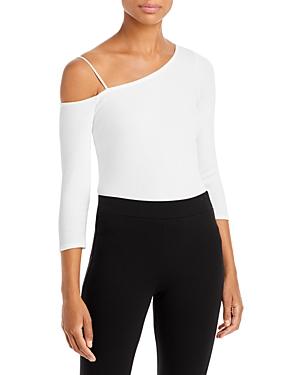 Theory Asymmetric Strap Ribbed Tee