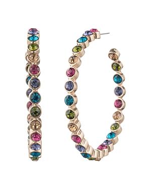 Aqua Multicolor Pave Hoop Earrings - 100% Exclusive