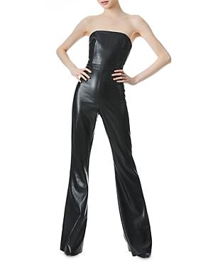 Alice And Olivia Lavera Faux Leather Jumpsuit
