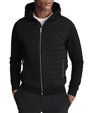 Reiss Taylor Slim Fit Interlock Quilted Hooded Hybrid Coat