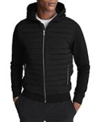 Reiss Taylor Slim Fit Interlock Quilted Hooded Hybrid Coat