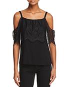 Bailey 44 Montage Lace-overlay Cold-shoulder Top