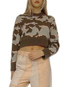 French Connection Kylah Cropped Camo Sweater