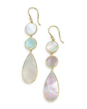 Ippolita 18k Yellow Gold Rock Candy Mother-of-pearl Double Dot And Teardrop Earrings