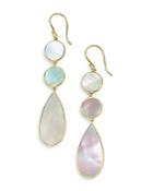 Ippolita 18k Yellow Gold Rock Candy Mother-of-pearl Double Dot And Teardrop Earrings