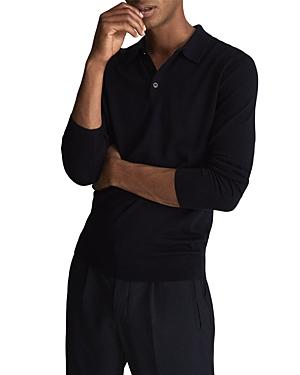 Reiss Trafford Long Sleeve Merino Button Polo Shirt