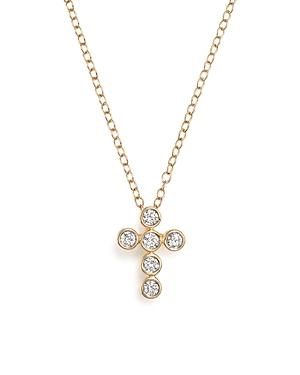 Diamond Bezel Set Cross Pendant Necklace In 14k Yellow Gold, .20 Ct. T.w. - 100% Exclusive