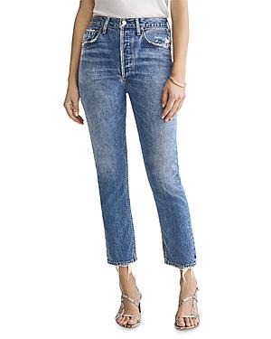 Agolde Riley Straight Cropped Jeans In Frequency