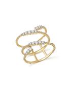 Diamond Beaded Swirl Ring In 14k Yellow Gold, .45 Ct. T.w. - 100% Exclusive