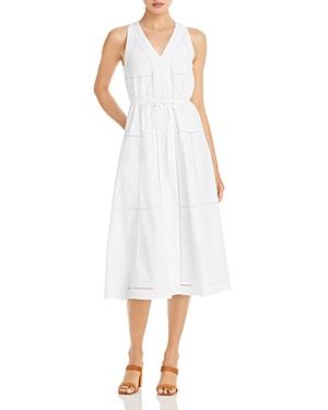 Theory Ladder Eyelet Sleeveless Midi Dress