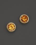 Citrine Bezel Set Stud Earrings In 14k Yellow Gold - 100% Exclusive