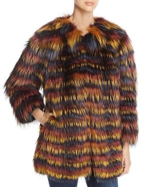 Maximilian Furs Multicolored Fox Fur Coat