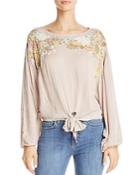 Free People Up And Away Embroidered Top