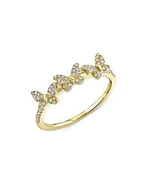 Moon & Meadow Diamond Butterfly Ring In 14k Yellow Gold, 0.15 Ct. T.w. - 100% Exclusive