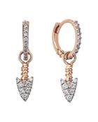 Kismet By Milka 14k Rose Gold Diamond Arrowhead Hoop Earrings