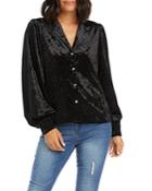 Karen Kane Crushed Velvet Button Front Shirt