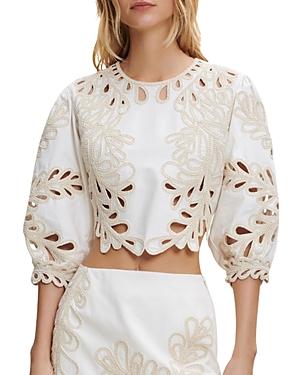 Maje Lanetty Embroidered Top