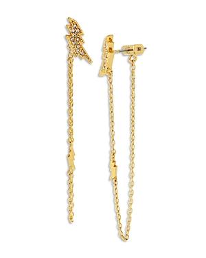 Allsaints Pave Lightning Bolt Front To Back Earrings