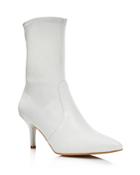 Stuart Weitzman Cling Leather Stretch Sock Booties