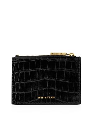 Whistles Shiny Croc-embossed Leather Coin Purse