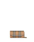 Burberry Vintage Check And Leather Wallet With Chain