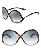 Tom Ford Ivanna Round Oversized Sunglasses