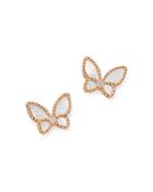 Roberto Coin 18k Rose Gold Mother-of-pearl & Diamond Butterfly Stud Earrings
