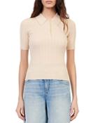 Maje Musso Ribbed Collared Top