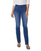 Nydj Marilyn Tailored Welt-pocket Straight Jeans In Clean Napier