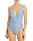 Onia Michelle Belted One Piece Swimsuit