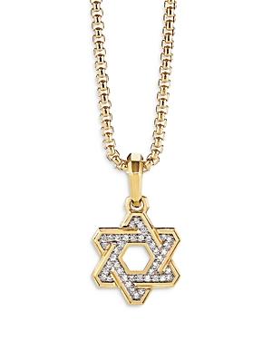 David Yurman Men's 18k Yellow Gold Diamond Star Of David Pendant