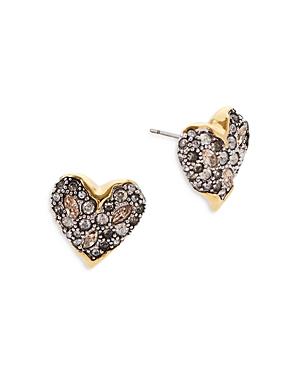Alexis Bittar Solanales Crystal Heart Stud Earrings