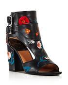 Laurence Dacade Women's Rush Floral Leather Block Heel Sandals