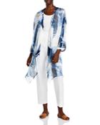 Nic + Zoe Plus Printed Linen Cardigan