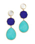 Ippolita 18k Yellow Gold Polished Rock Candy Mother-of-pearl, Lapis & Turquoise Drop Earrings