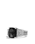 David Yurman Petite Wheaton Ring With Black Onyx And Diamonds