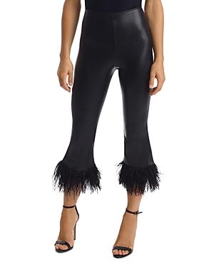 Commando Feather Trim Faux Leather Leggings