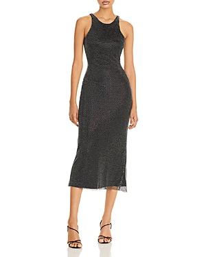 David Koma Crystal Mesh Layer Midi Dress