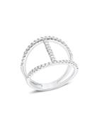 Diamond Double Row Open Band In 14k White Gold, .50 Ct. T.w.