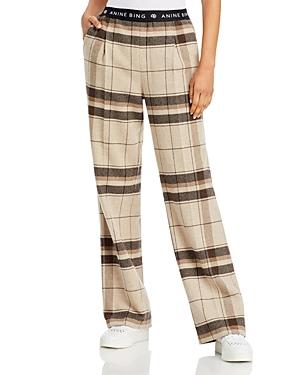 Anine Bing Karina Plaid Pull On Pants