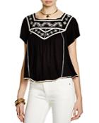 Free People Muse Embroidered Top