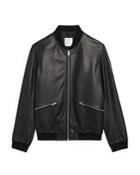 Sandro New Monaco Leather Bomber Jacket