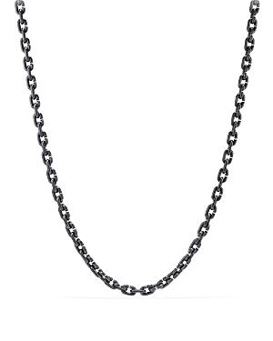 David Yurman Chain Link Narrow Necklace With Black Titanium, 26